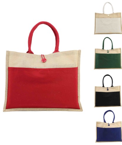 TRUCS - Jute Bag with Canvas Pocket